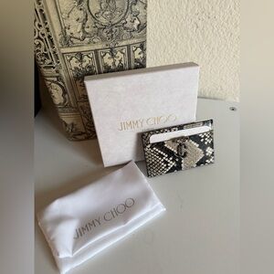 Jimmy Choo Monochrome Snakeskin Card Holder